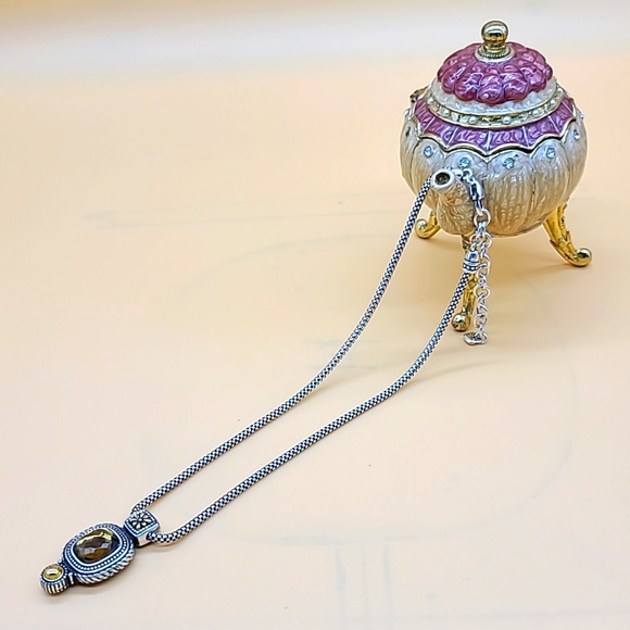 Brighton "CZARINA" Smokey Topaz Swarovski Solitaire in Victorian Revival Setting - Picture 3 of 15